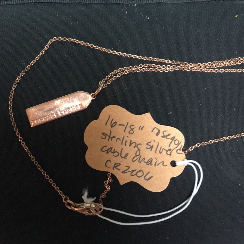 Origami owl rose gold Necklace with charm